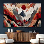 Abstract Mountain Wall Art Canvas Print | Vibrant Stylized Landscape
