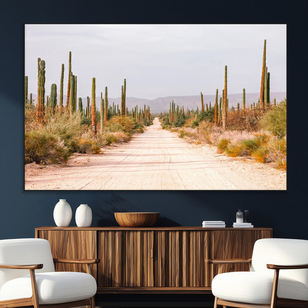 Desert Cactus Wall Art | Framed Southwestern Canvas Artwork