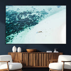 Minimal Beach Wall Art | Framed Ocean Swimming Canvas