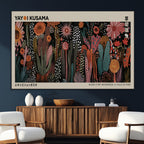 Modern Japanese Wall Art Canvas Print, Framed Abstract Mount Fuji Zen Landscape