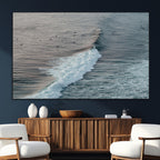 Ocean Waves Wall Art Canvas Print, Framed Coastal Serenity Surf Scene