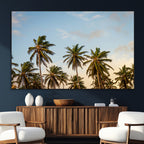 Palms Wall Art Canvas Print, Framed Tropical Coastal Nature Scene