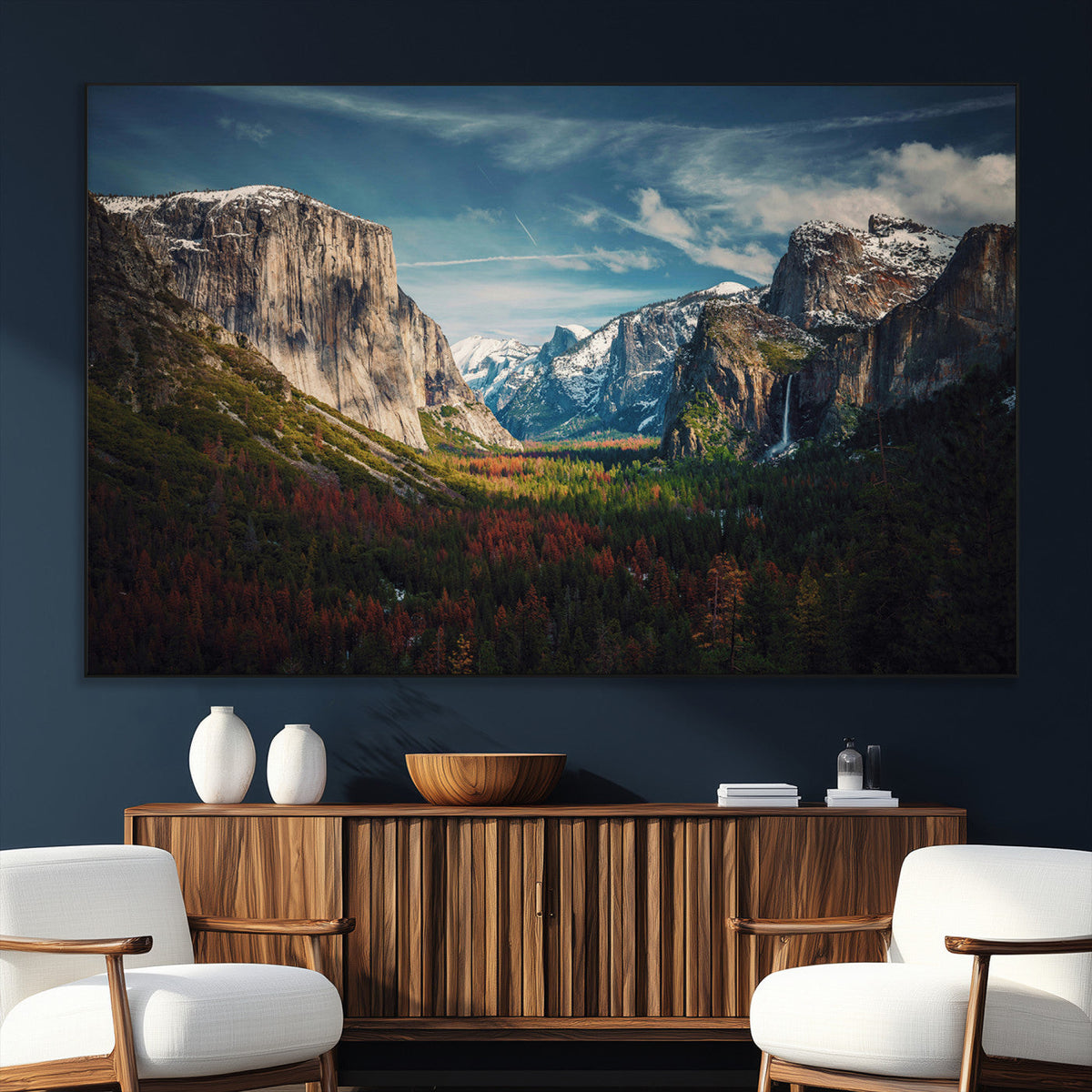 Yosemite National Park Wall Art Canvas Print, Framed El Capitan Mountain Landscape