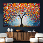 Vibrant Tree of Life Canvas Wall Art | Colorful Abstract Nature