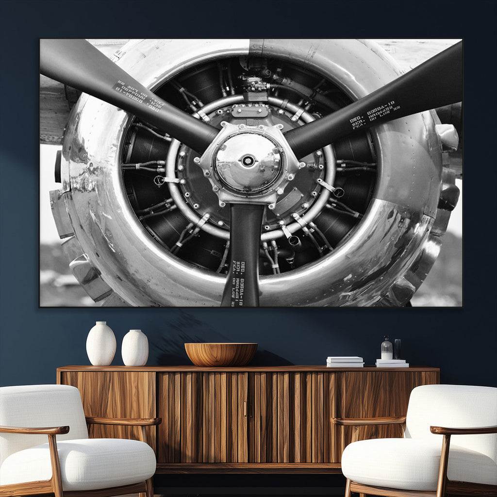 Vintage Airplane Wall Art Canvas Print