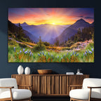 Mountain and Spring Wall Art Canvas Print