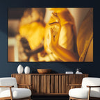 Gold Buddha Statue Hands Wall Art Canvas Print