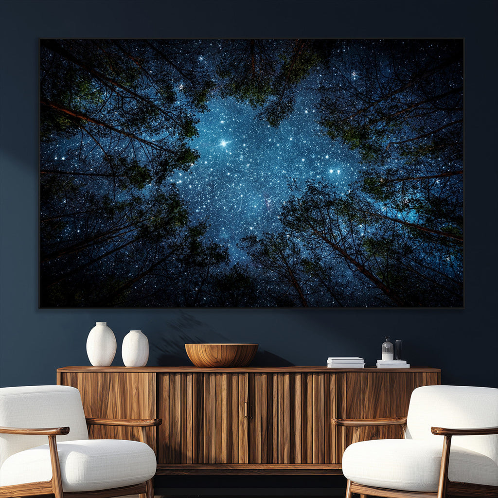 Forest and Stars Wall Art Canvas Print