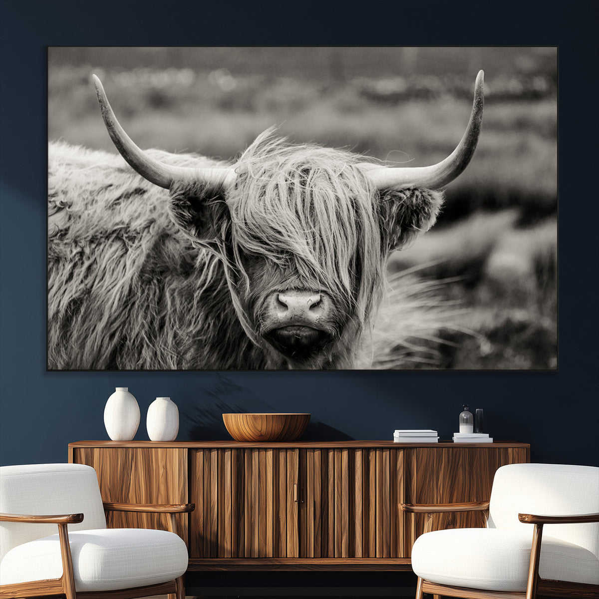 Cow Focus Canvas Wall Art Print