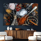 Spices and Seasonings Canvas Wall Art | Colorful Triptych Kitchen Decor