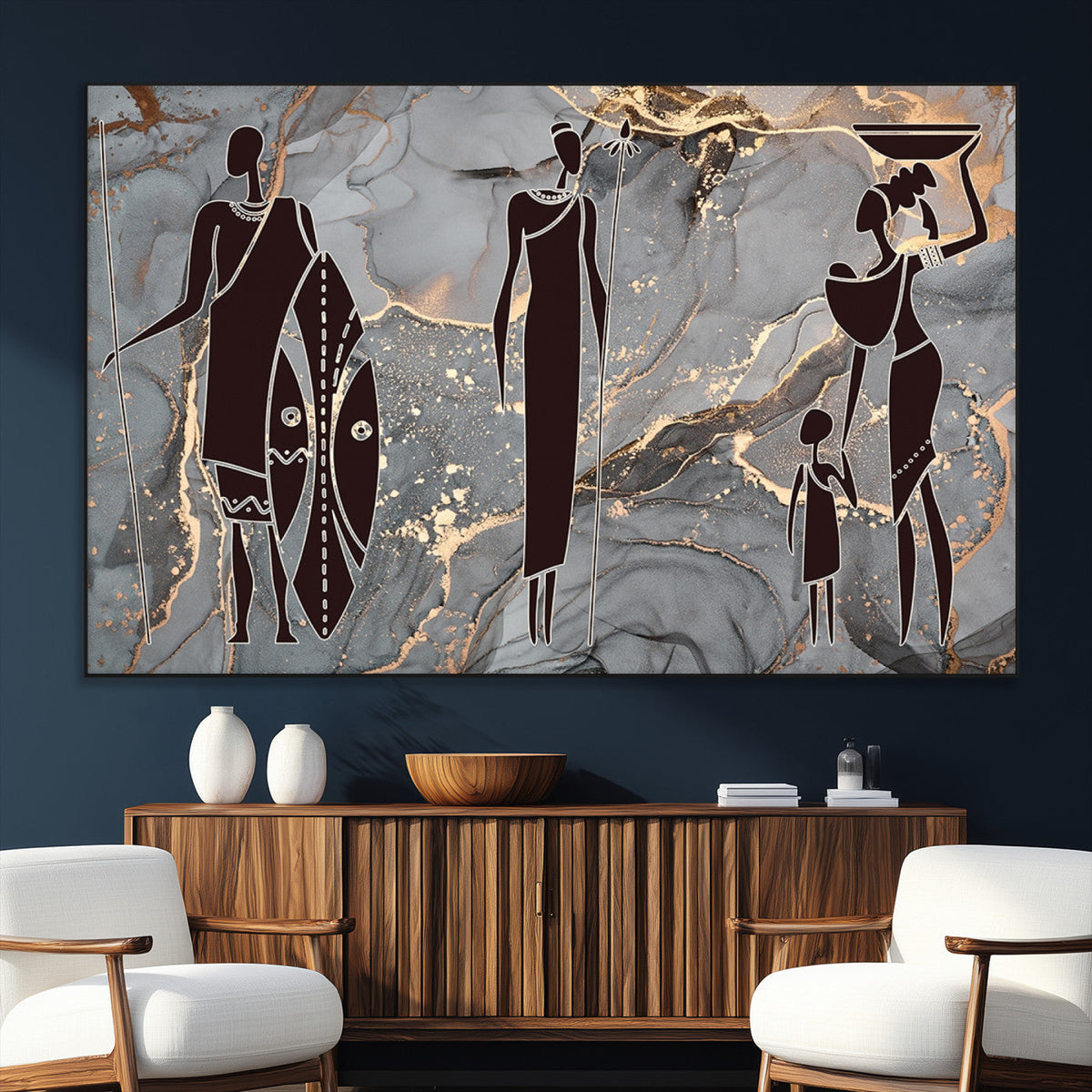 African American Wall Art | Elegant African Women Canvas Print