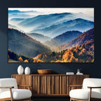 Mountains Forest Autumn Wall Art Canvas Print