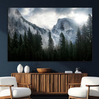 Wall Art Foggy Forest Landscape Canvas Print