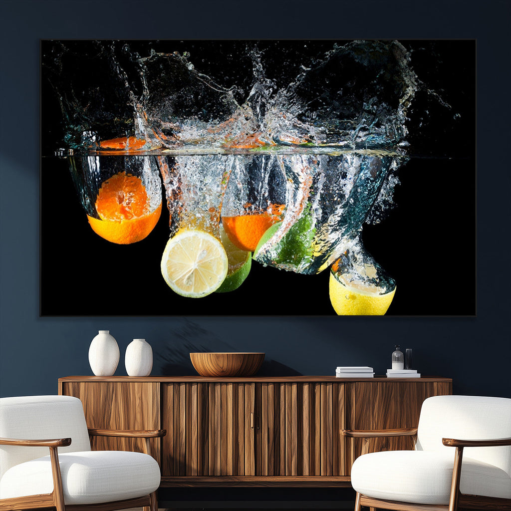 Kitchen Wall Art, Kitchen Fruits Art Canvas Print