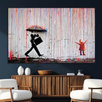 Banksy Wall Art Canvas Print | Framed Graffiti Street Art Picture