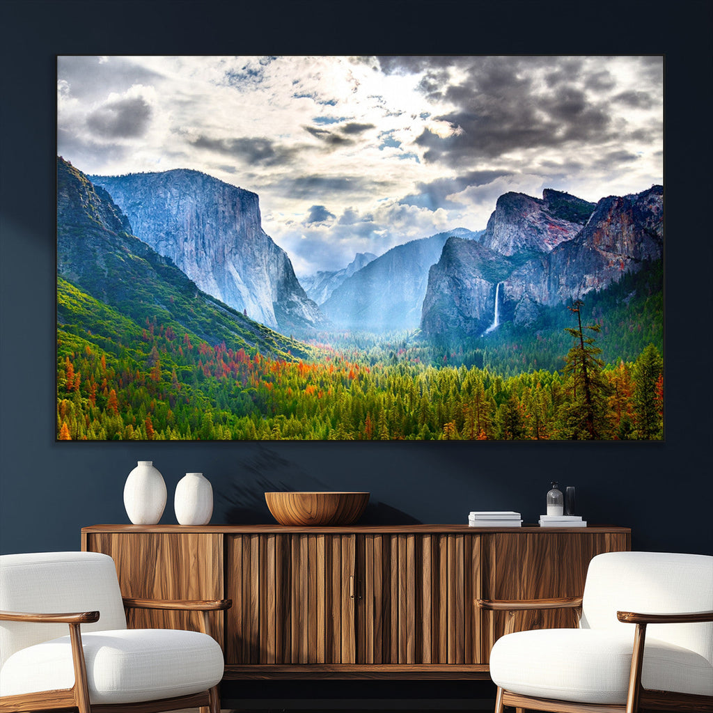 Yosemite Park Half Dome 3 Panel Canvas Print | Large Giclée Landscape Wall Art