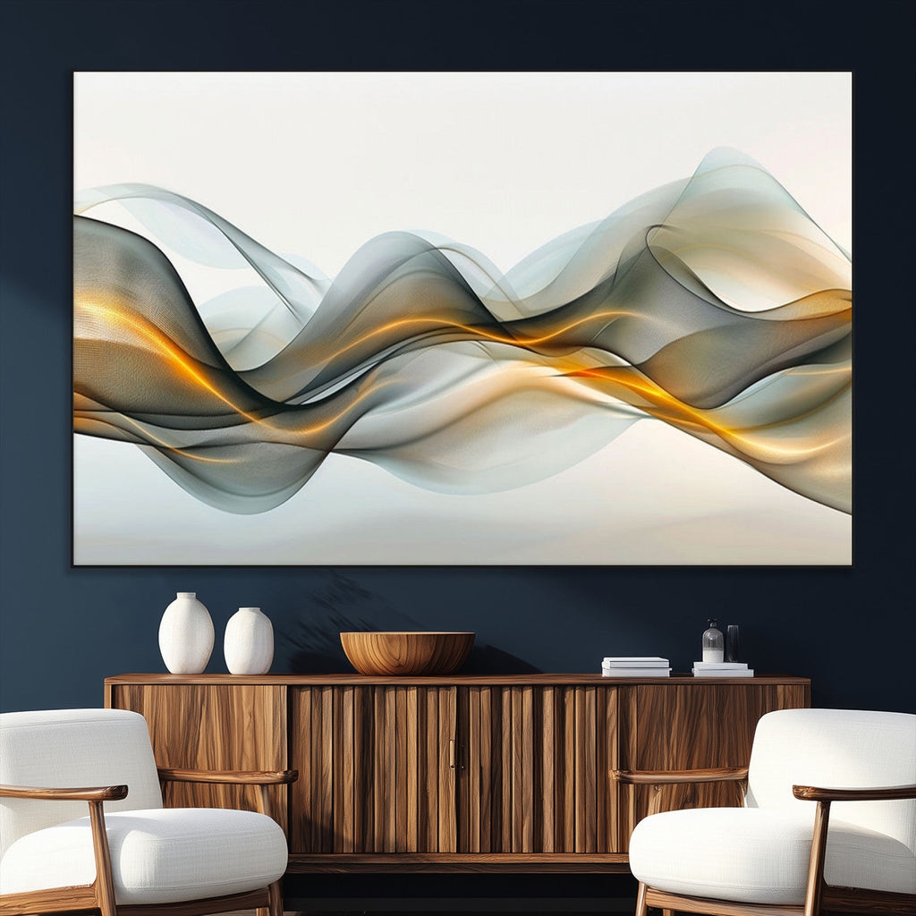 Abstract Wave Canvas Wall Art | Fluid Contemporary Elegance in Motion