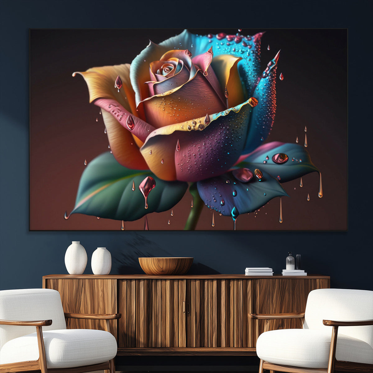 Abstract Rose Wall Art Canvas Print