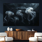 Jellyfish Wall Art Canvas Print, Elegant Wall Decor