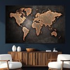 World Map Canvas Print | Framed Travel Map Wall Art for Couples