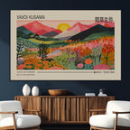 Yayoi Kusama 1986 Wall Art Print, Wabi Sabi Japanese Vibrant Abstract Landscape Canvas