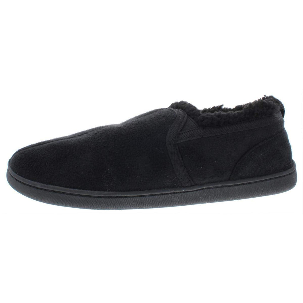 Gold Toe Mens Slippers Medium (9) Twin Gore Fleece Scuffs Black M