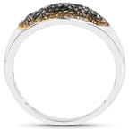 0.45 Carat Genuine Green Diamond and Yellow Diamond .925 Sterling Silver Ring