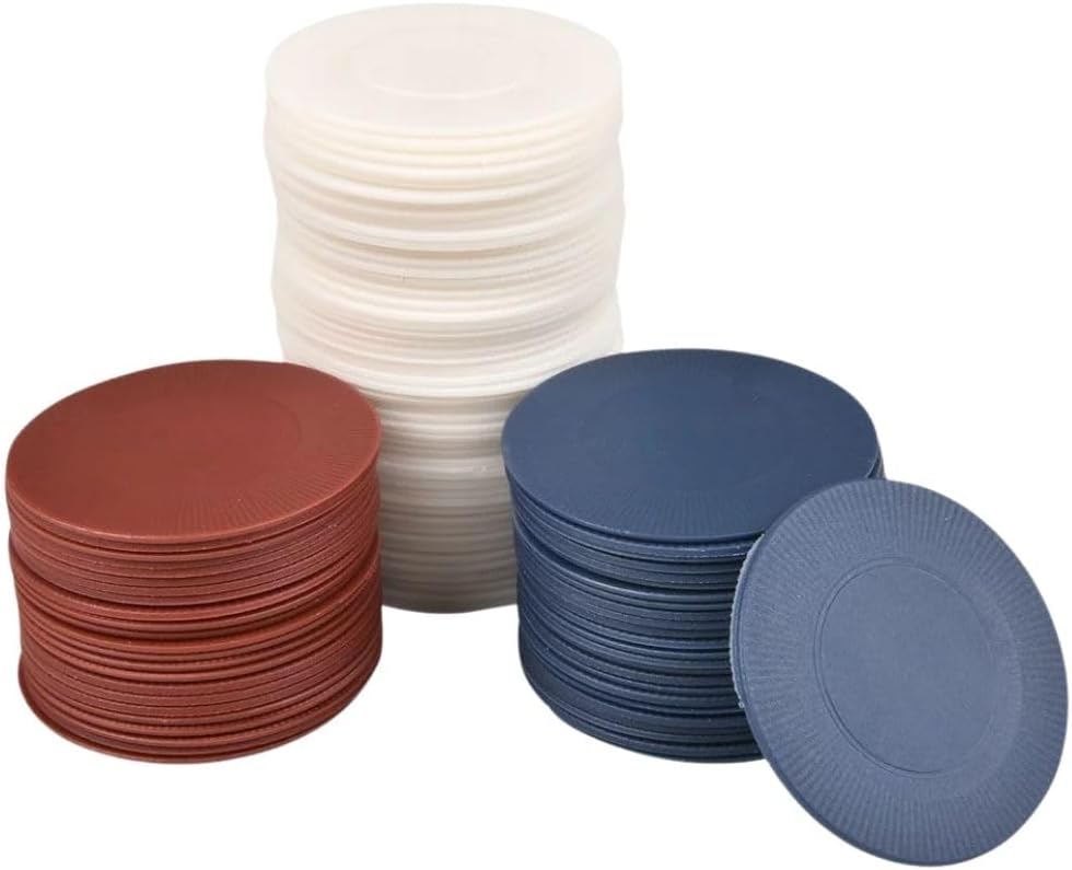 2,500 Plastic Poker Chips – 25 Box Set (100 Chips Per Box) – Red, White & Blue Stackable Game Chips ♠️♦️♣️❤️
