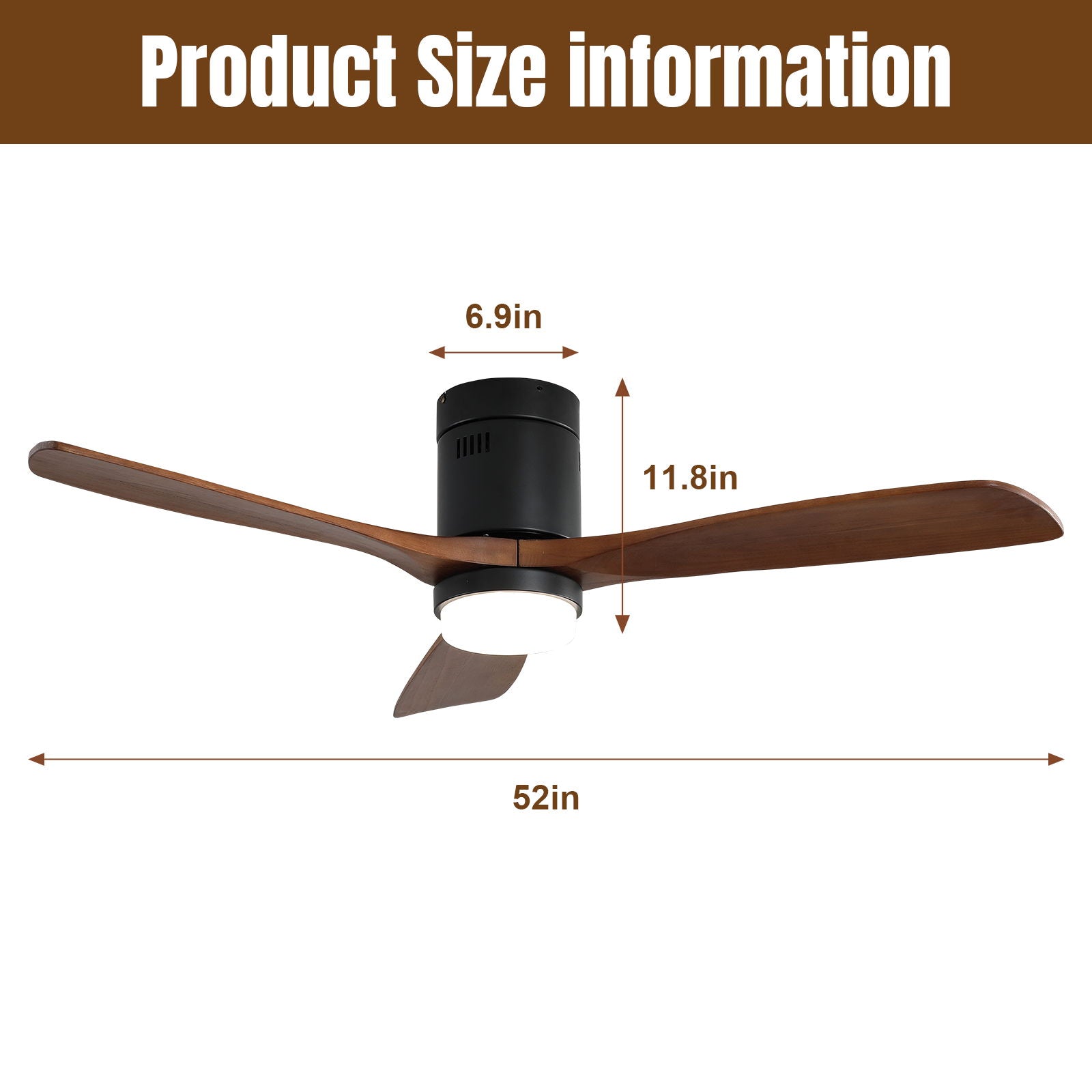 Indoor Ceiling Fan With Lights - Black