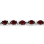 11.22 Carat Genuine Garnet .925 Sterling Silver Bracelet