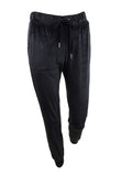 Planet Gold Juniors' Velour Jogger Pants (L, Black Beauty)