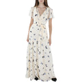 Lauren Ralph Lauren Womens Crinkled Maxi Fit & Flare Dress Beige 12