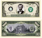 10 - President Abraham Lincoln Million Dollar Novelty Money Note Bills