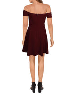 B Darlin Juniors' Off-The-Shoulder Fit & Flare Dress Wine 7/8
