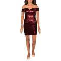 B. Darlin Womens Juniors Sequined Mini Party Dress Red 3/4