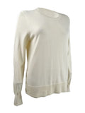 Michael Michael Kors Womens Ribbed Snap Hem Pullover Sweater Ivory L