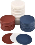 2,500 Plastic Poker Chips – 25 Box Set (100 Chips Per Box) – Red, White & Blue Stackable Game Chips ♠️♦️♣️❤️