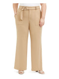 INC Womens Plus Belted Office Wear Pants Tan 20W