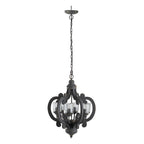 Farmhouse Chandelier, 6 Light Wood Chandelier Living Room Entryway