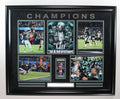 Philadelphia Eagles Fly Eagles Fly Photo Collage and Super Bowl Ticket Framed