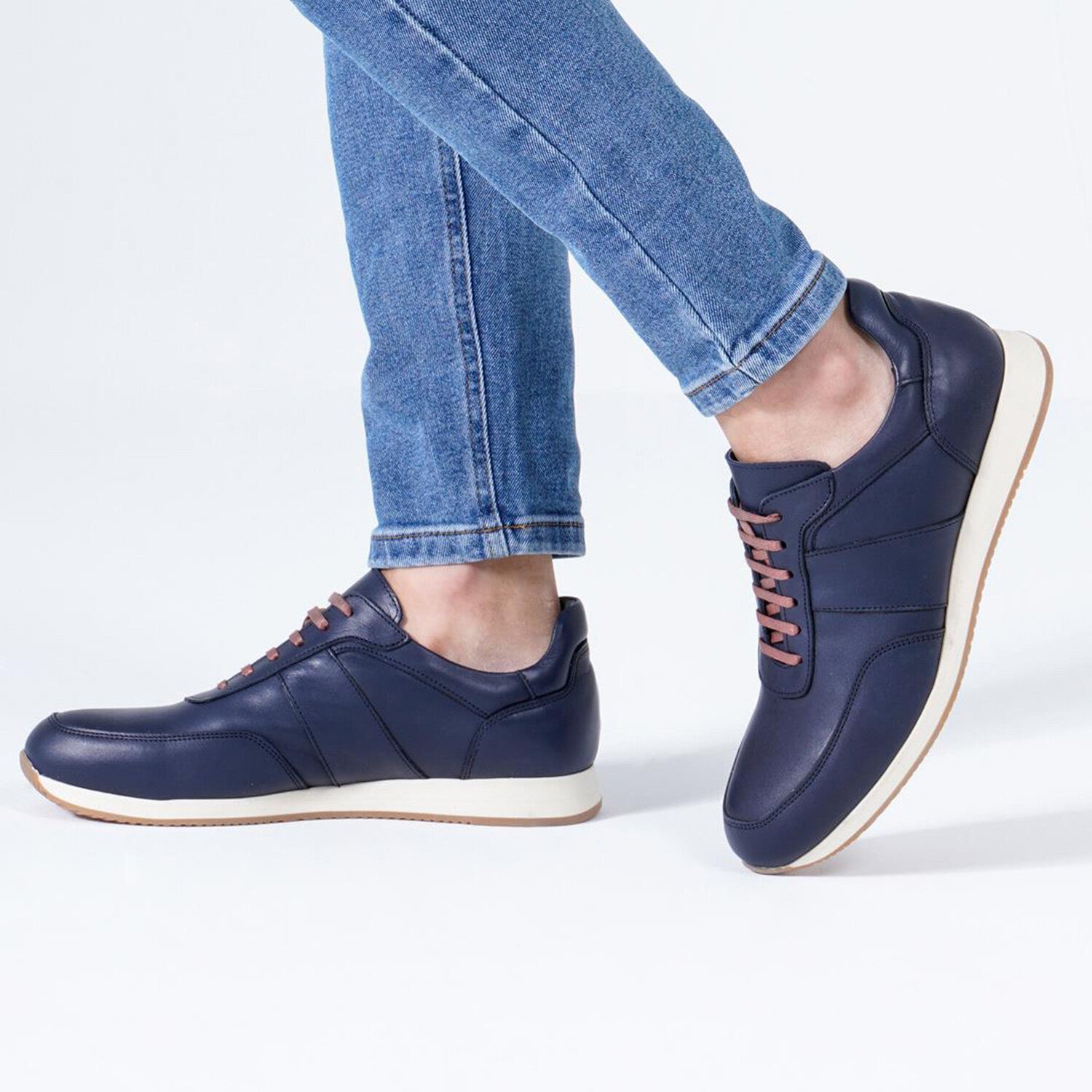 Zaire Leather Sneakers // Navy Blue