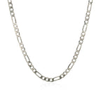 3.0mm 14k White Gold Solid Figaro Chain