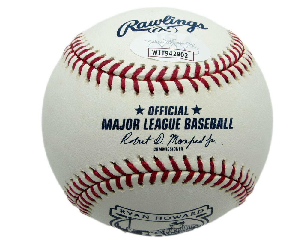 Ryan Howard Phillies Signed Commem. OML Baseball with Logo in Case JSA 165760