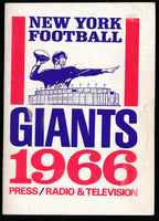 Vintage 1966 New York Football Giants Press TV Radio Media Guide 171677
