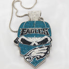 Newest Sports Team Logo Bandit Skull  Pendant Necklace – Iced Out Hip Hop Jewelry for True Fans