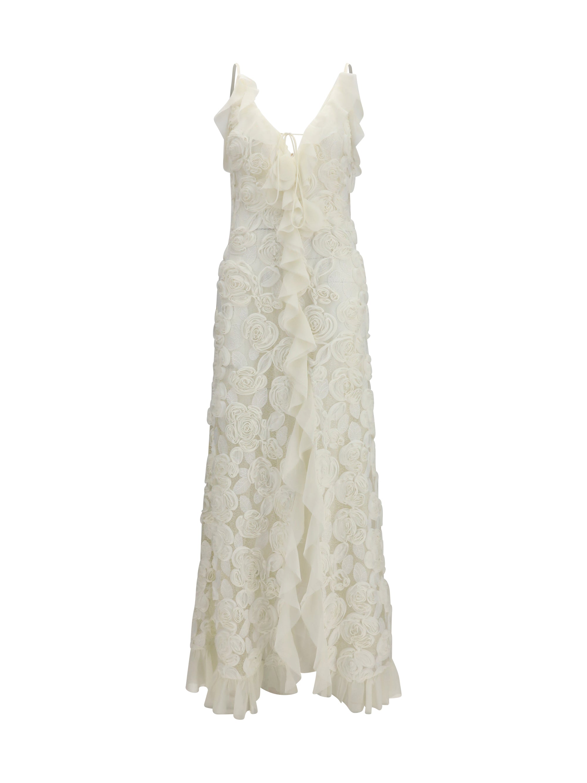 Long Evening Dress Cream