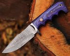 Bobcat Damascus Steel Hunting Knife by cskforged