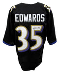 Gus Edwards Signed Black Custom Football Jersey Baltimore Ravens JSA 186239