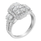 14K White Gold 2 1/4 Cttw Diamond Cocktail Cluster Ring (G-H Color, SI2-I1 Clarity) - Size 7