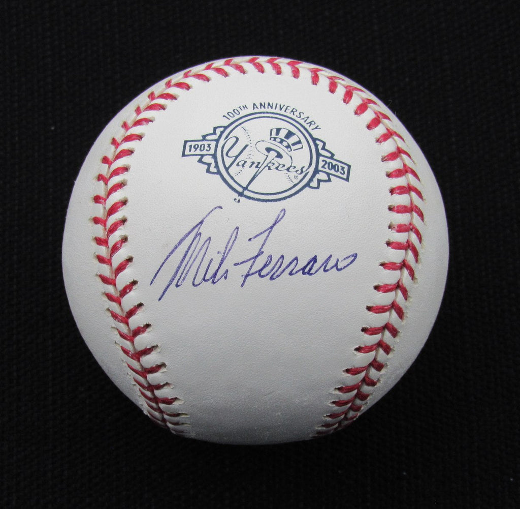 Mike Ferraro Signed/Auto Yankees 100th OML Baseball JSA 186677